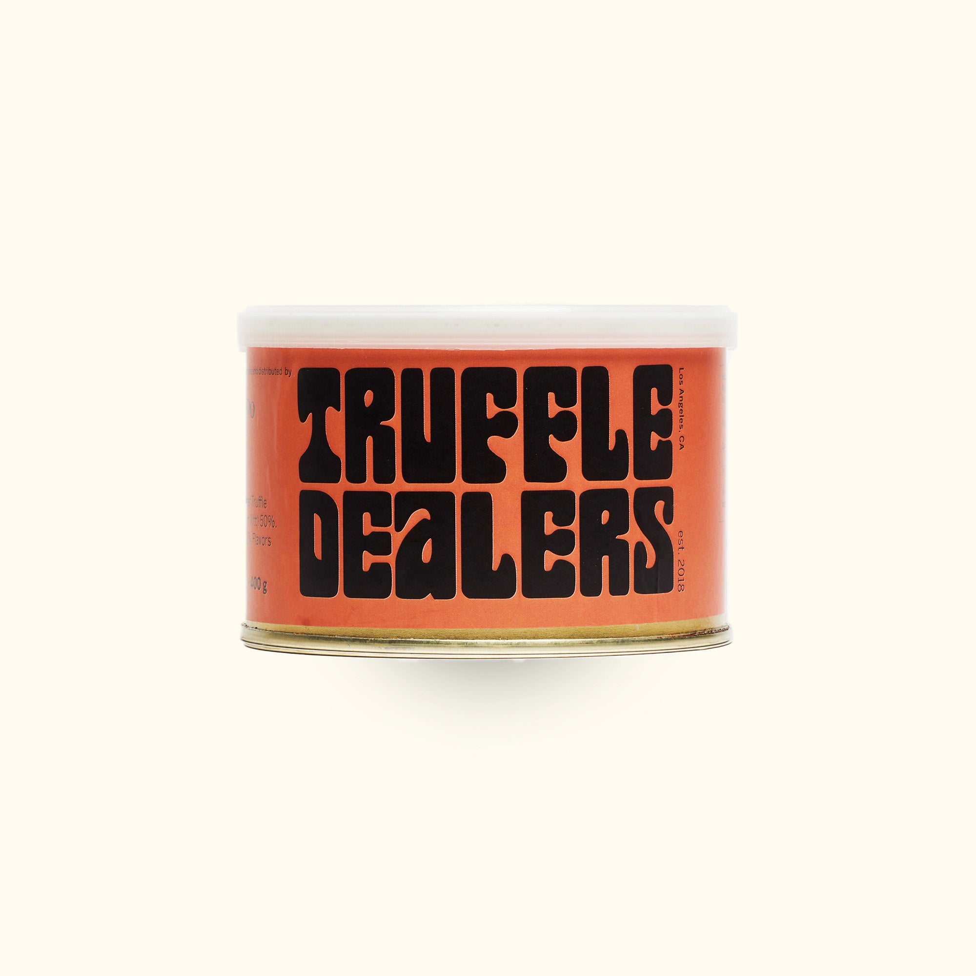 a can of truffle dealers on a white background