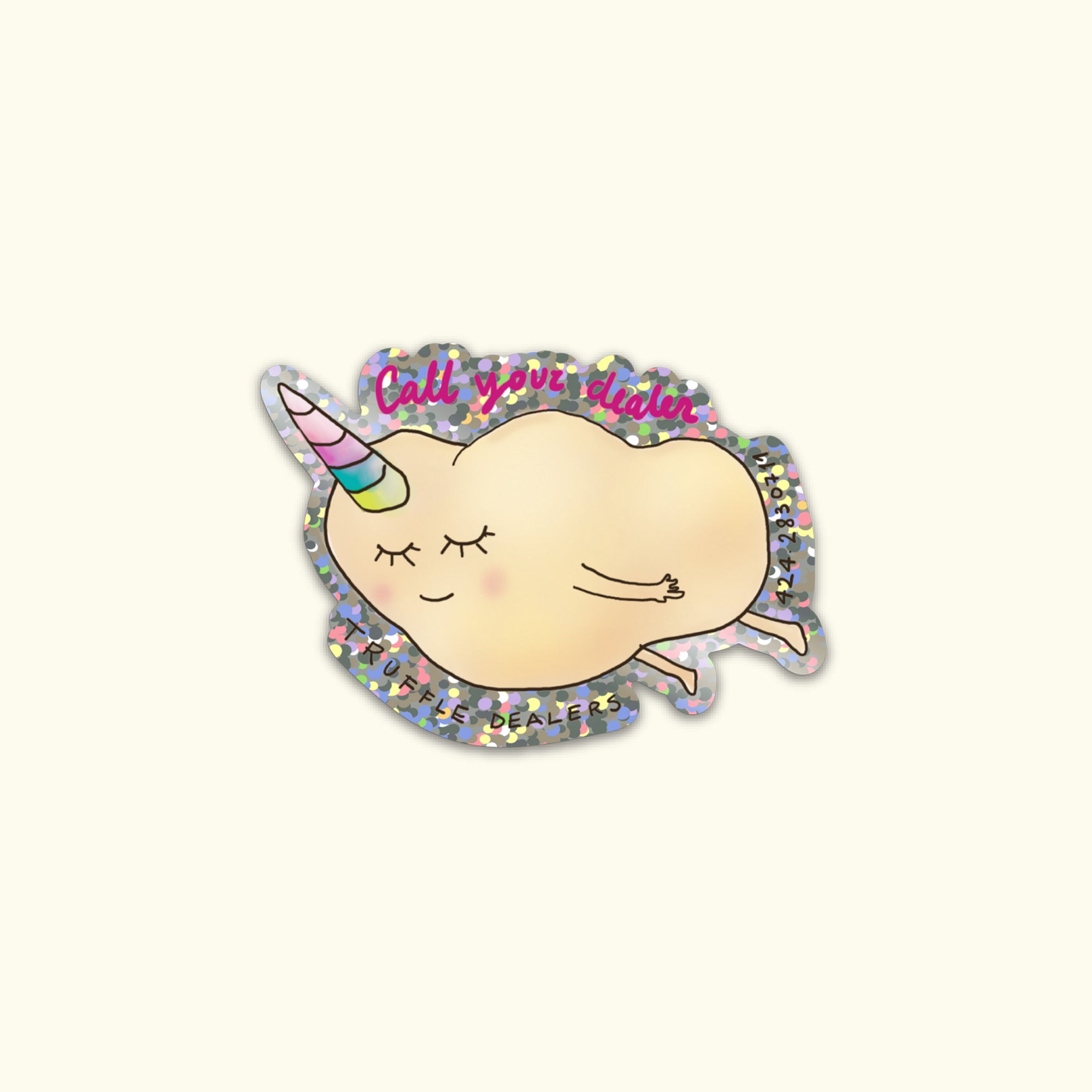 Truffle-Unicorn glitter sticker